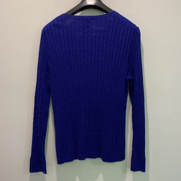 Talbots Blue Cable Crewneck Sweater - Picture 11 of 14